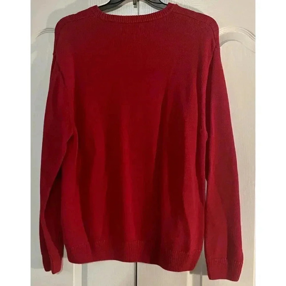 Chaps Ralph Lauren Red Long Sleeve Crew Neck Pullover Cotton Sweater Men’s XL - Picture 2 of 7